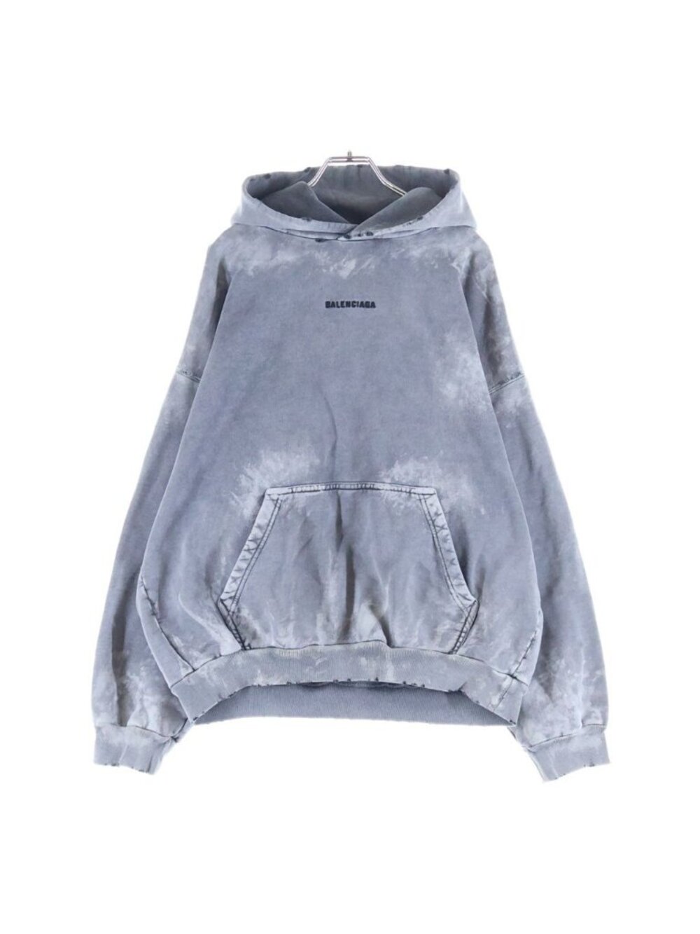 Balenciaga Paint Both Sideslogo Embroidery Pullover Hoodie Gray